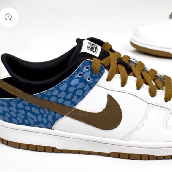 NWT Nike Dunk Low NKE 6.0 Mad Cow White Blue Sneakers Mens 8.5 2008 DS AUTHENTIC - Picture 2 of 4
